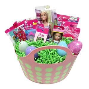 Easter Gift Basket for Girls Prefilled Eggs Chocolate Bunny Fashion Dolls Barbie